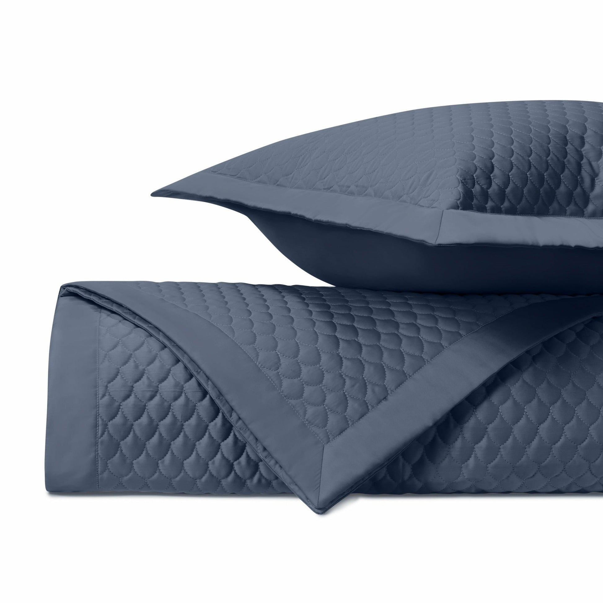 Home Treasures Raindrop Quilted Bedding Stone Blue Fine Linens