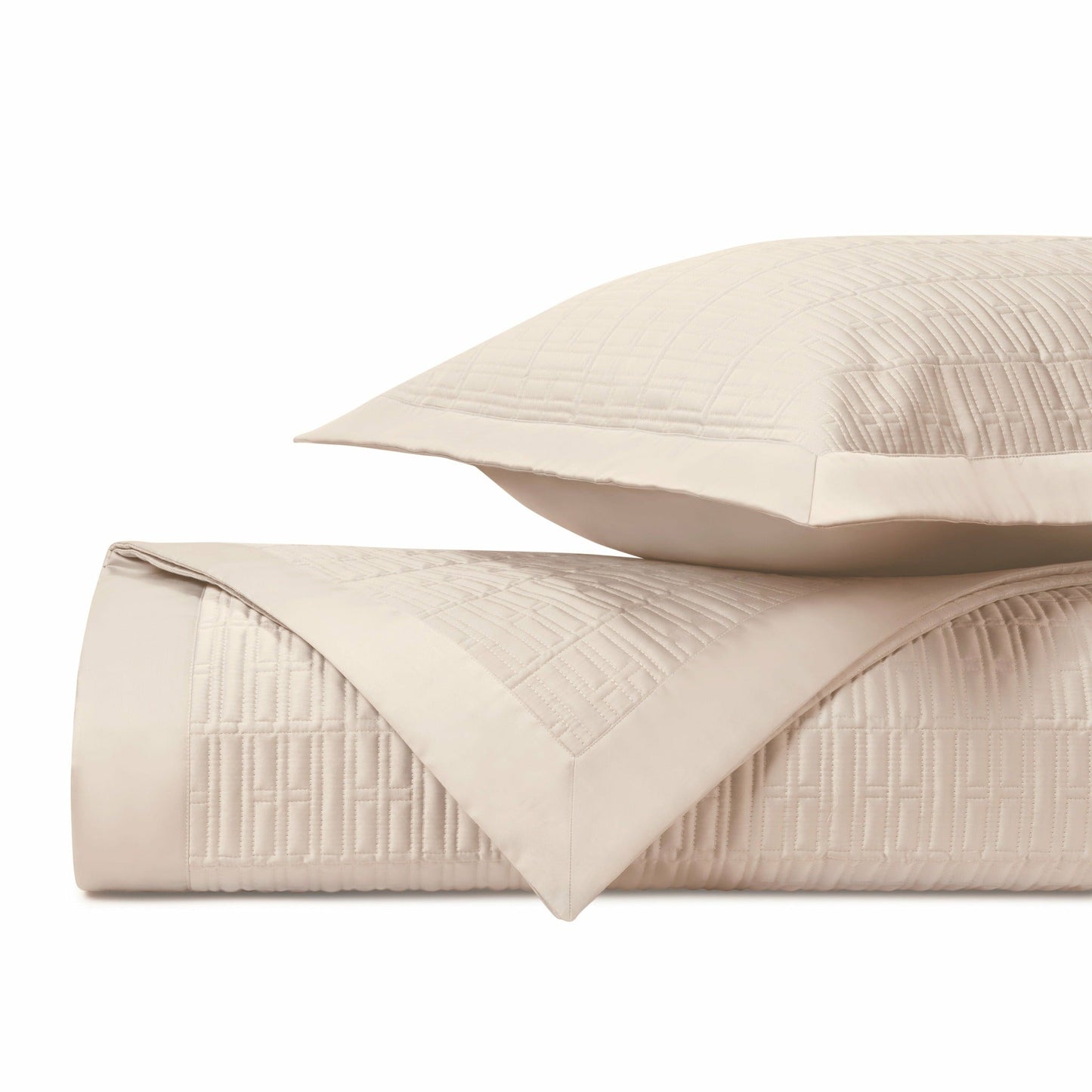 Home Treasures Sydney Pattern Quilted Bedding Ecru Fine Linens