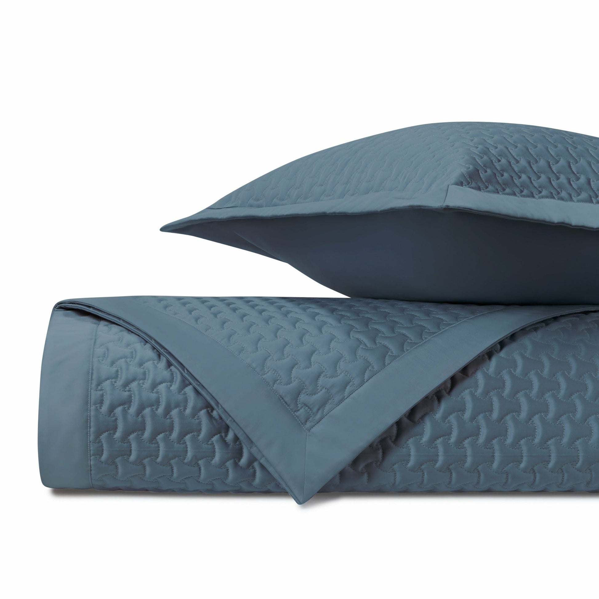 Home Treasures Trinity Quilted Bedding Slate Blue Fine Linens