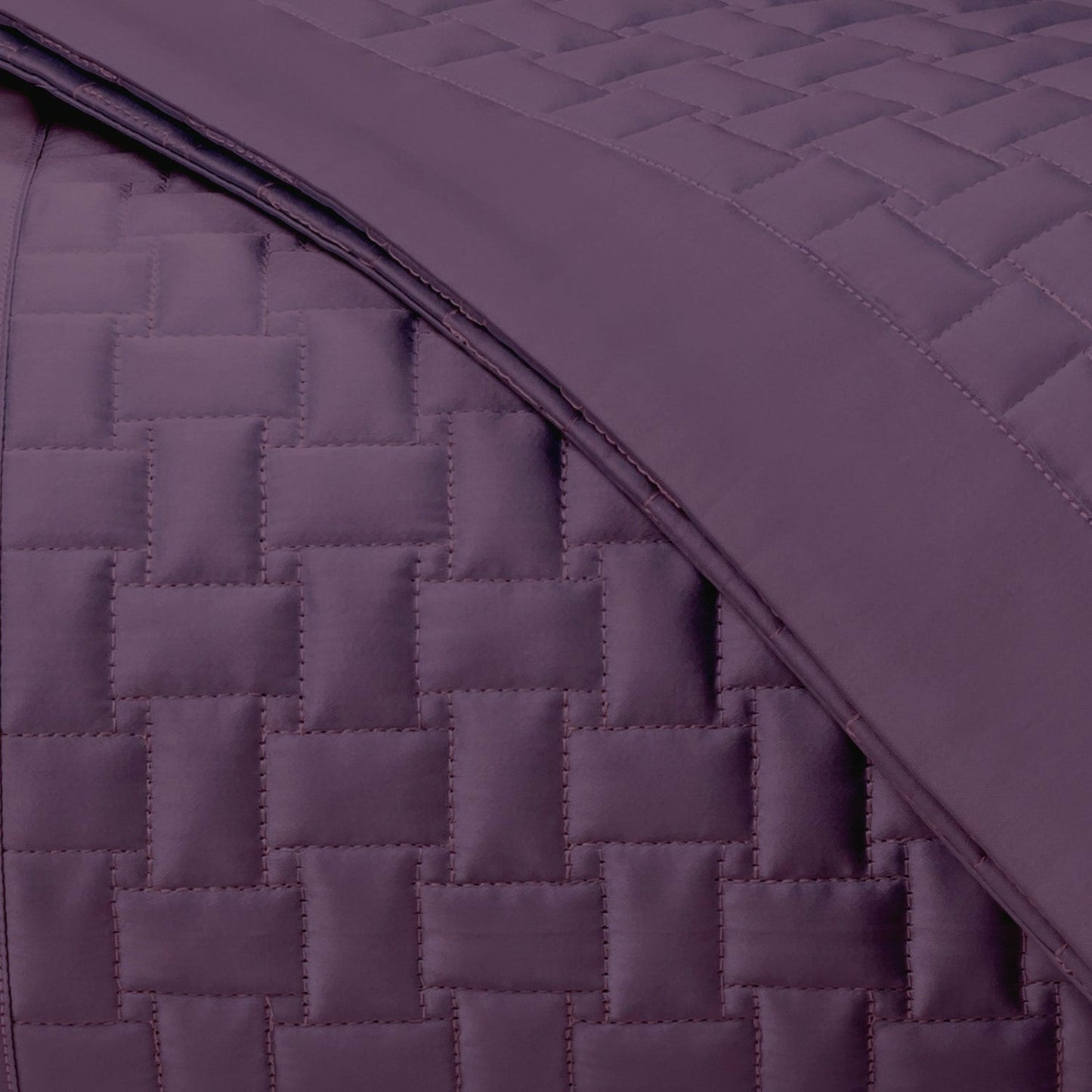 Home Treasures Wicker Quilted Bedding Swatch Purple Fine Linens