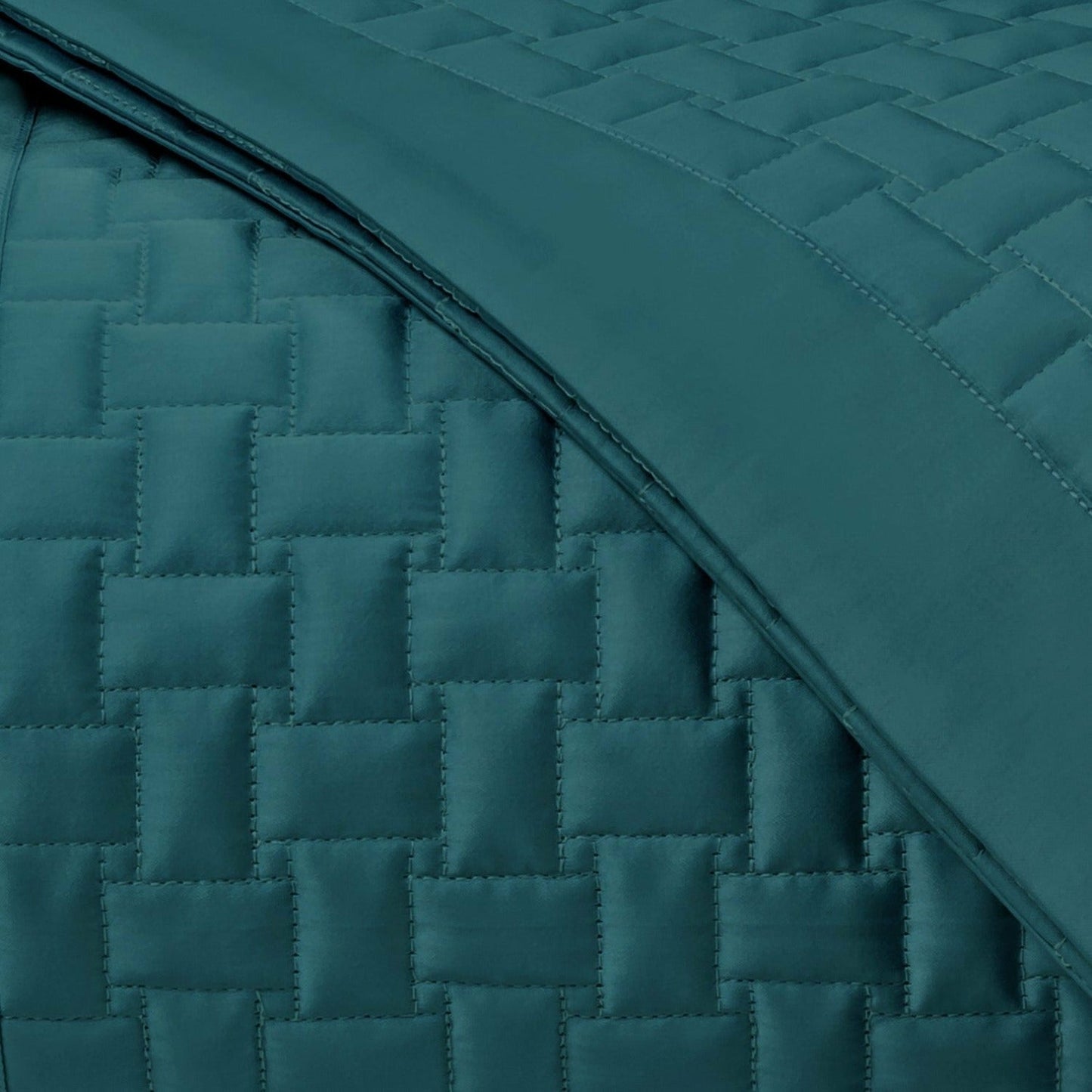 Home Treasures Wicker Quilted Bedding Swatch Teal Fine Linens