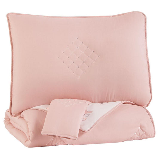 Lexann - Pink/white/gray - Full Comforter Set