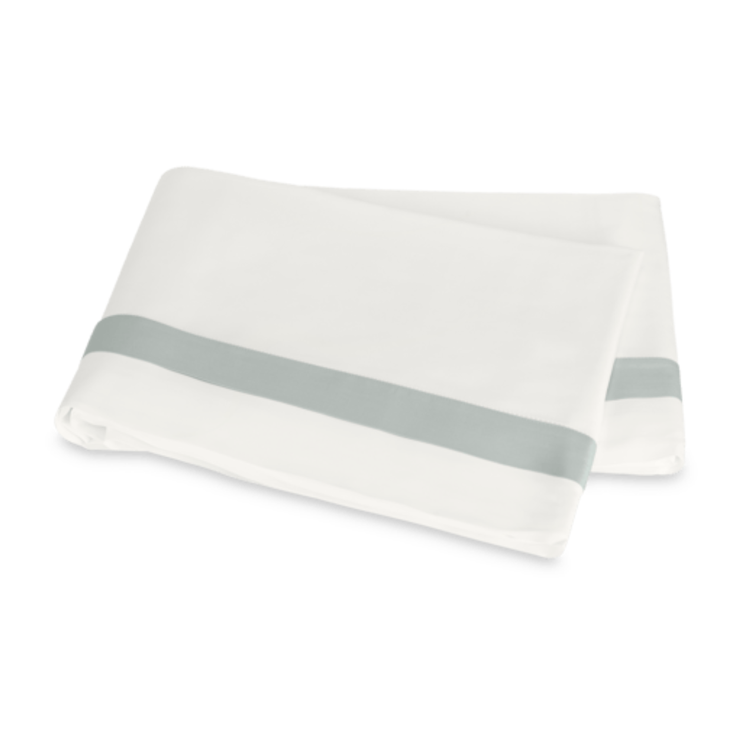 Silo of Matouk Ambrose Bedding Flat Sheet Bone/Celadon Fine Linens