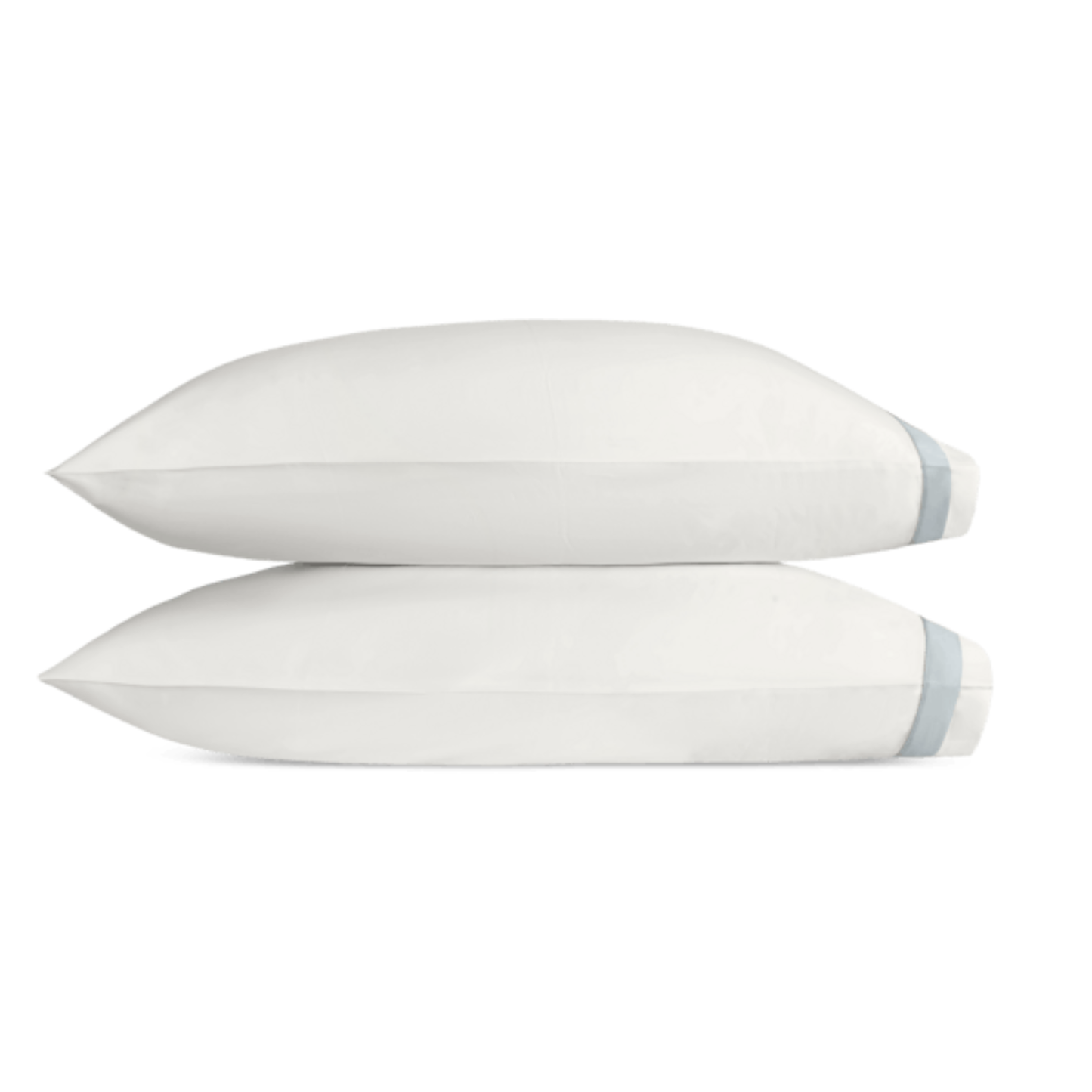 Silo Image of Matouk Ambrose Bedding Pillowcases in Bone/Pool Color