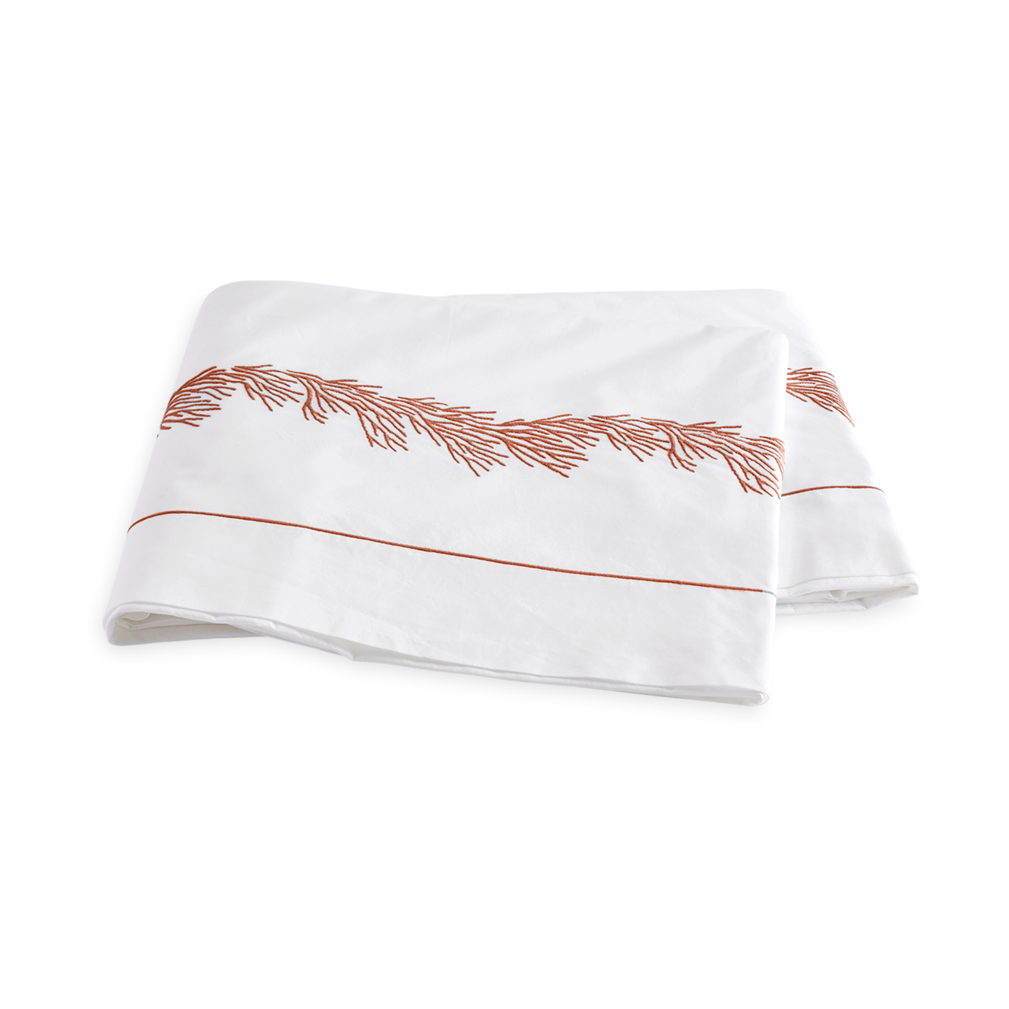 Folded Flat Sheet of Matouk Atoll Bedding Collection Hacienda Color