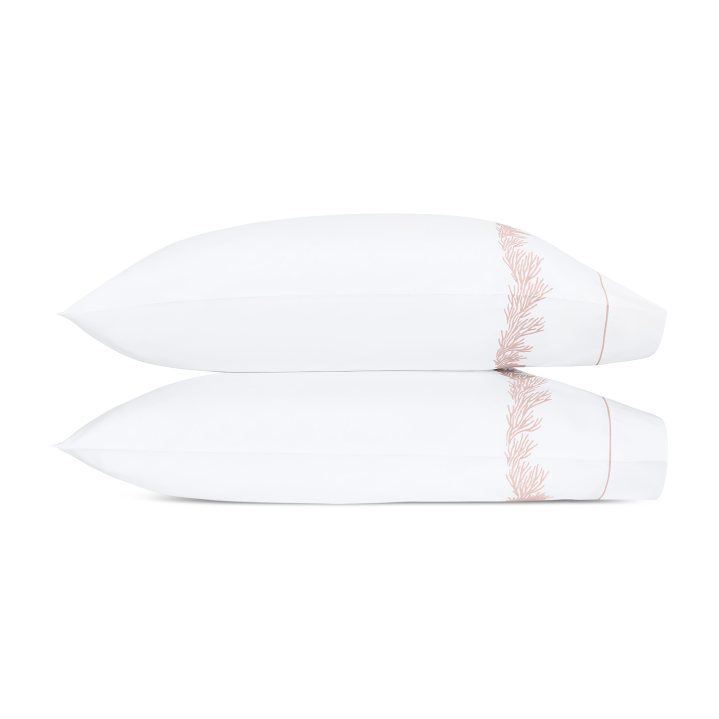 Pair of Pillowcases of Matouk Atoll Bedding Collection Blush Color