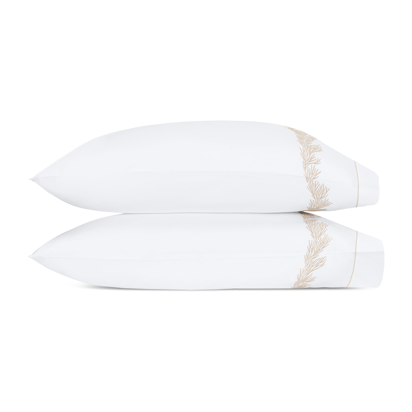 Pair of Pillowcases of Matouk Atoll Bedding Collection Dune Color
