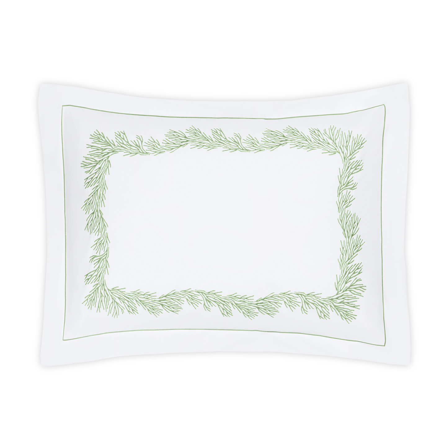 Standard Sham of Matouk Atoll Bedding Collection Grasshopper Color