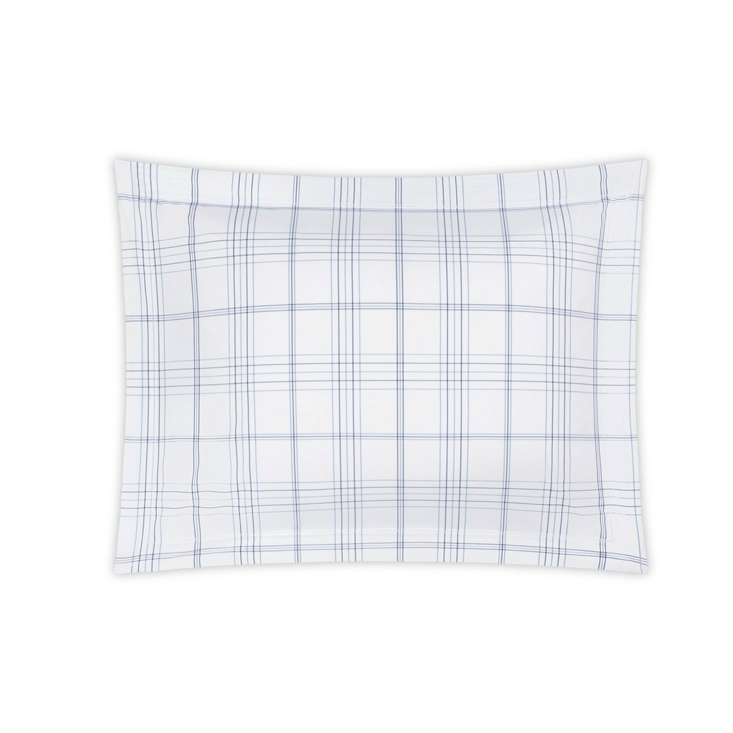 Matouk August Plaid Bedding Boudoir Sham Navy Fine Linens