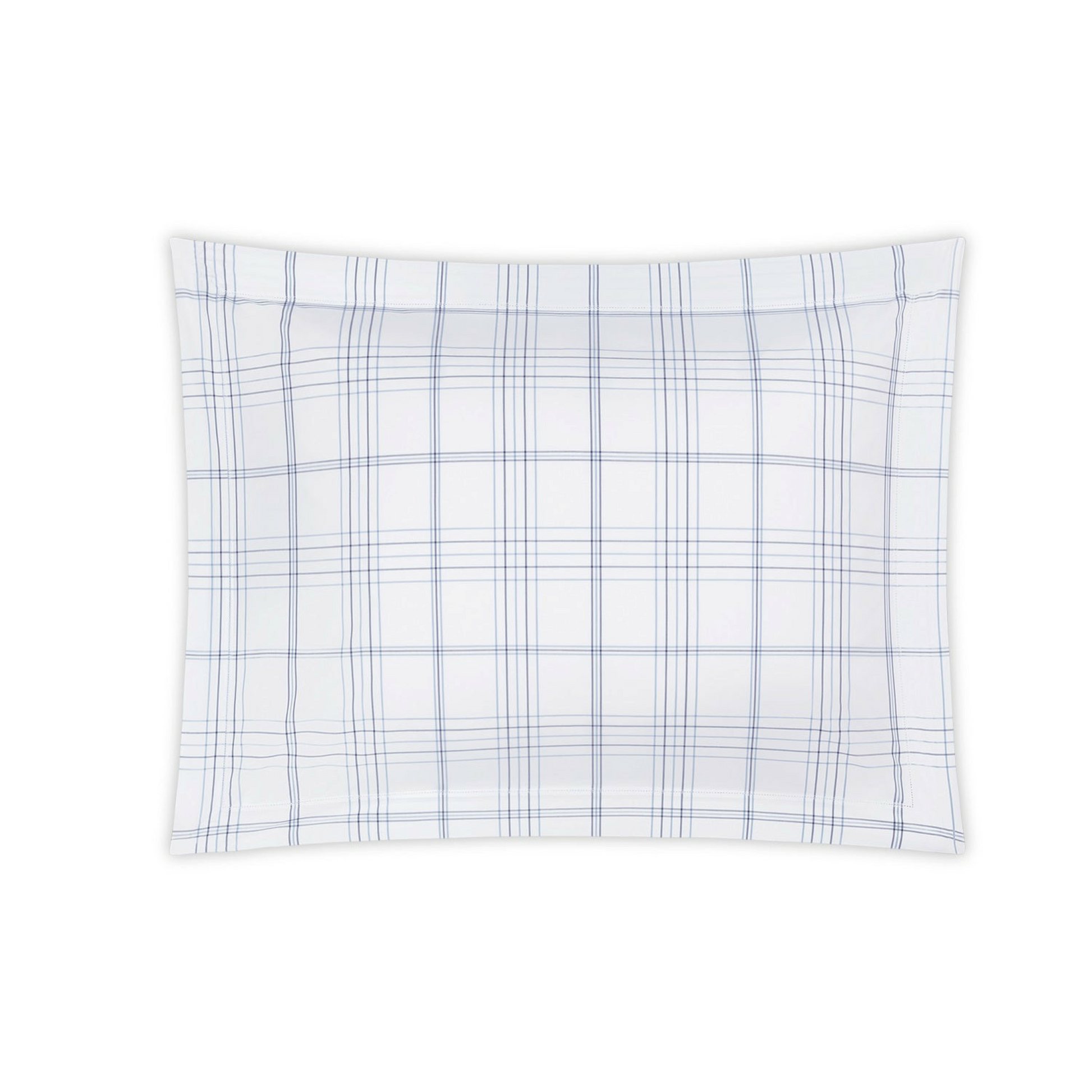 Matouk August Plaid Bedding Boudoir Sham Navy Fine Linens