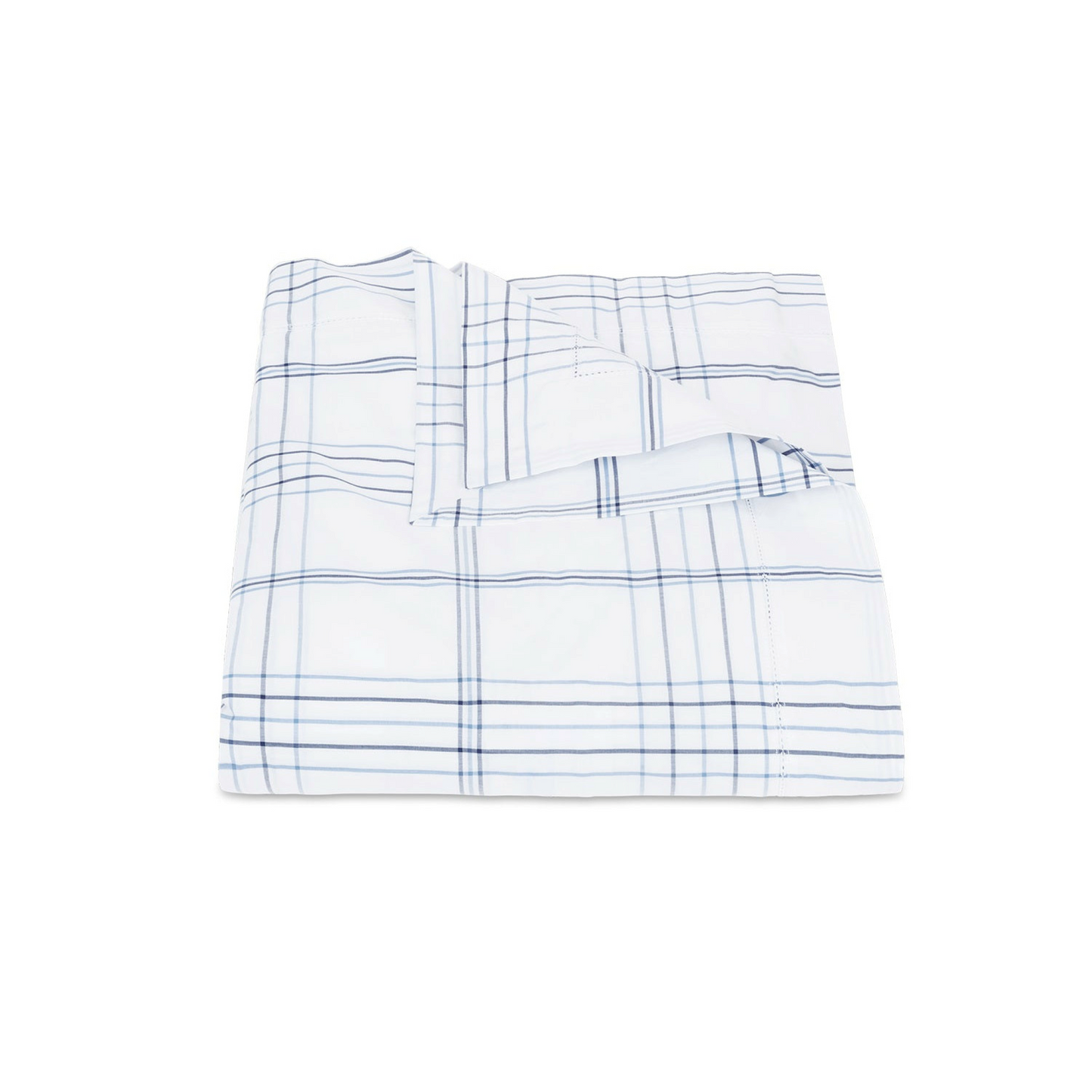 Matouk August Plaid Bedding Duvet Cover Navy Fine Linens