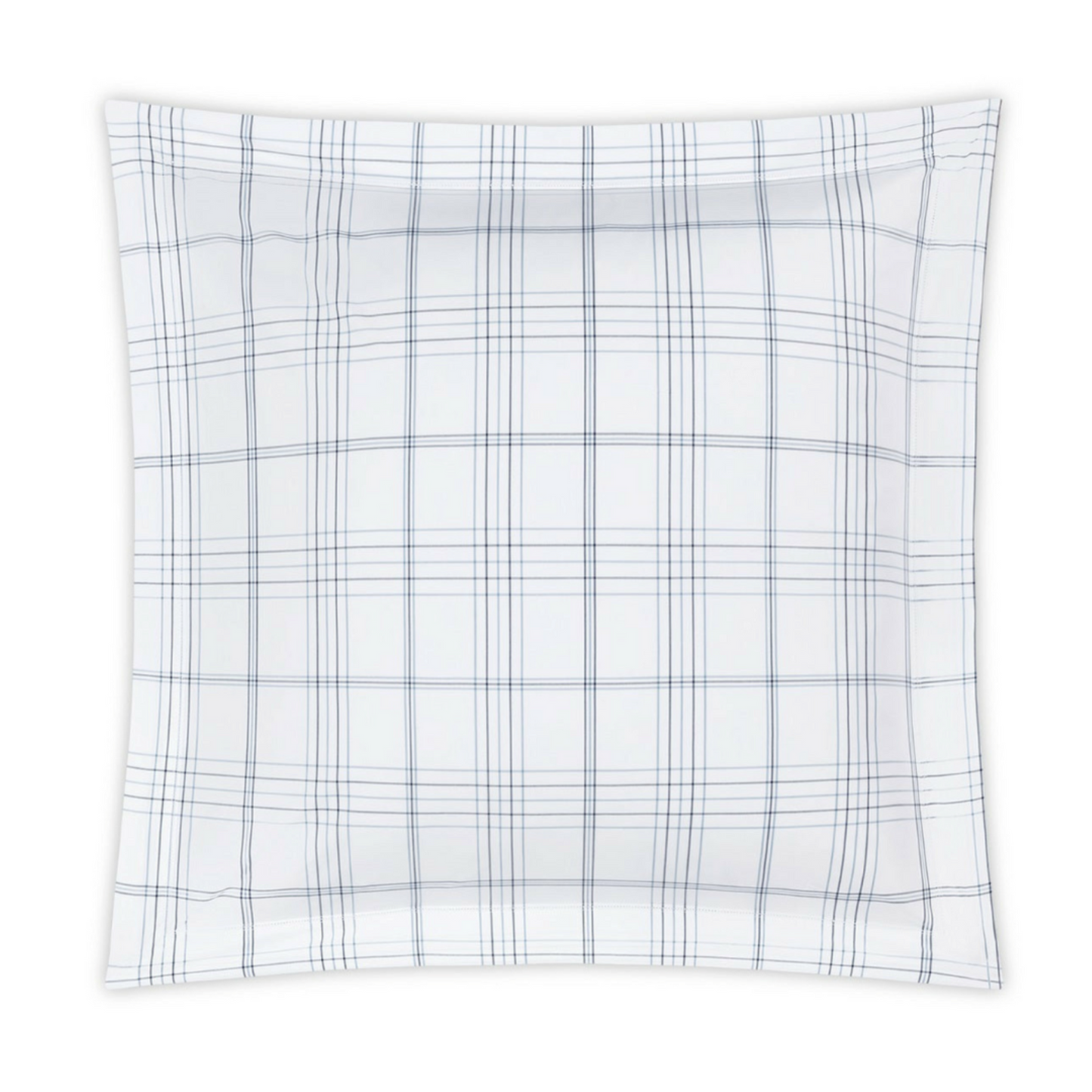 Matouk August Plaid Bedding Euro Sham Navy Fine Linens