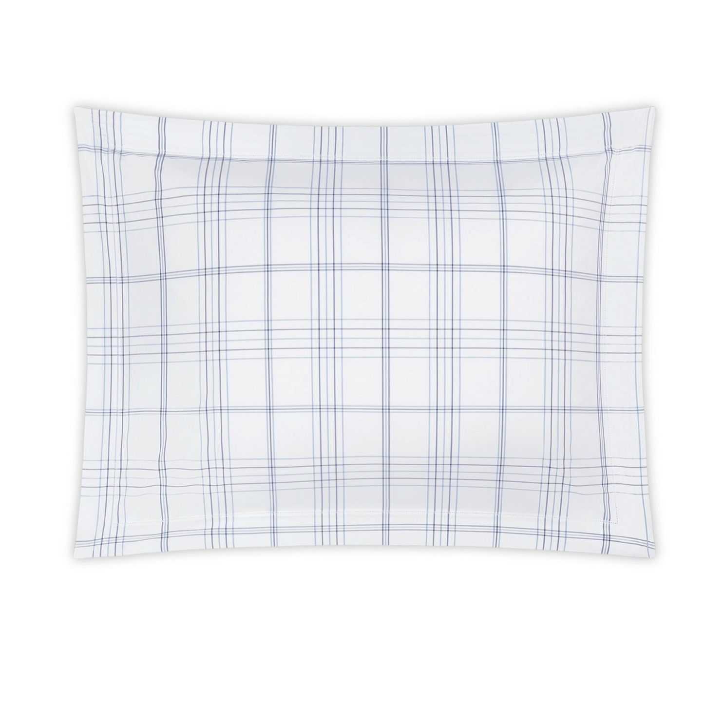 Matouk August Plaid Bedding Sham Navy Fine Linens