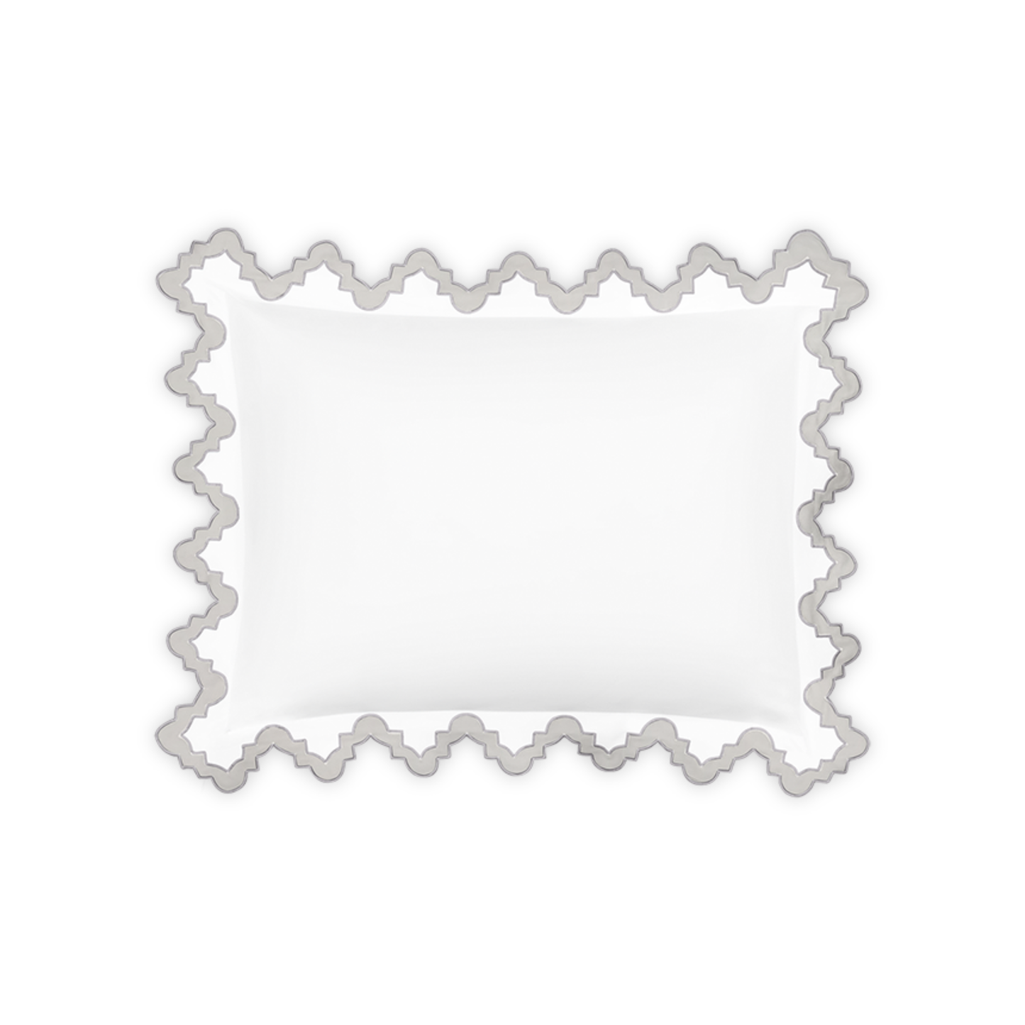 Boudoir Sham of Matouk Aziza Bedding in Silver Color