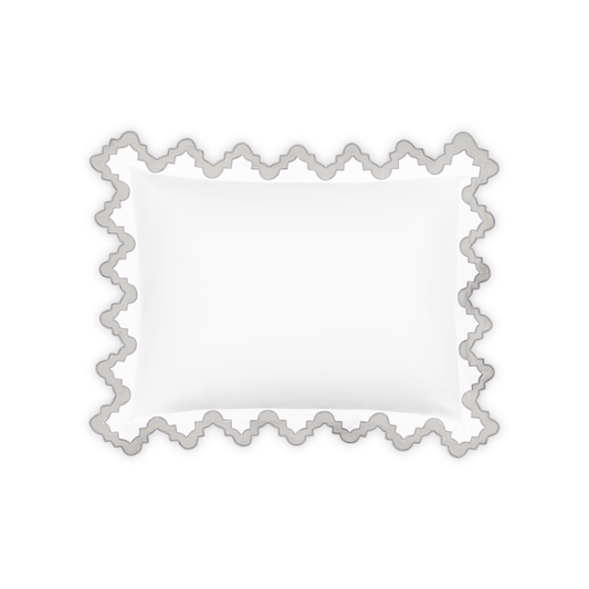 Boudoir Sham of Matouk Aziza Bedding in Silver Color