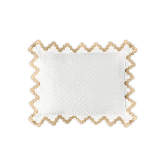 Boudoir Sham of Matouk Aziza Matelassé Bedding in Champagne Color