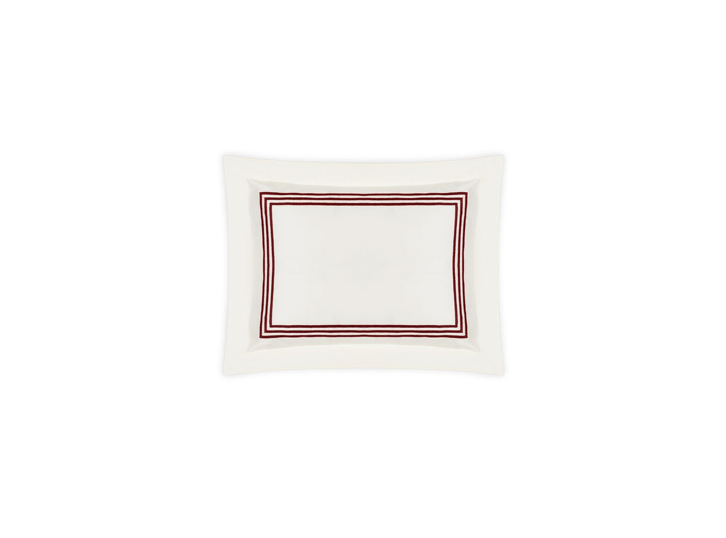 Matouk Bel Tempo Nocturne Bedding Boudoir Sham Ivory Red Fine Linens