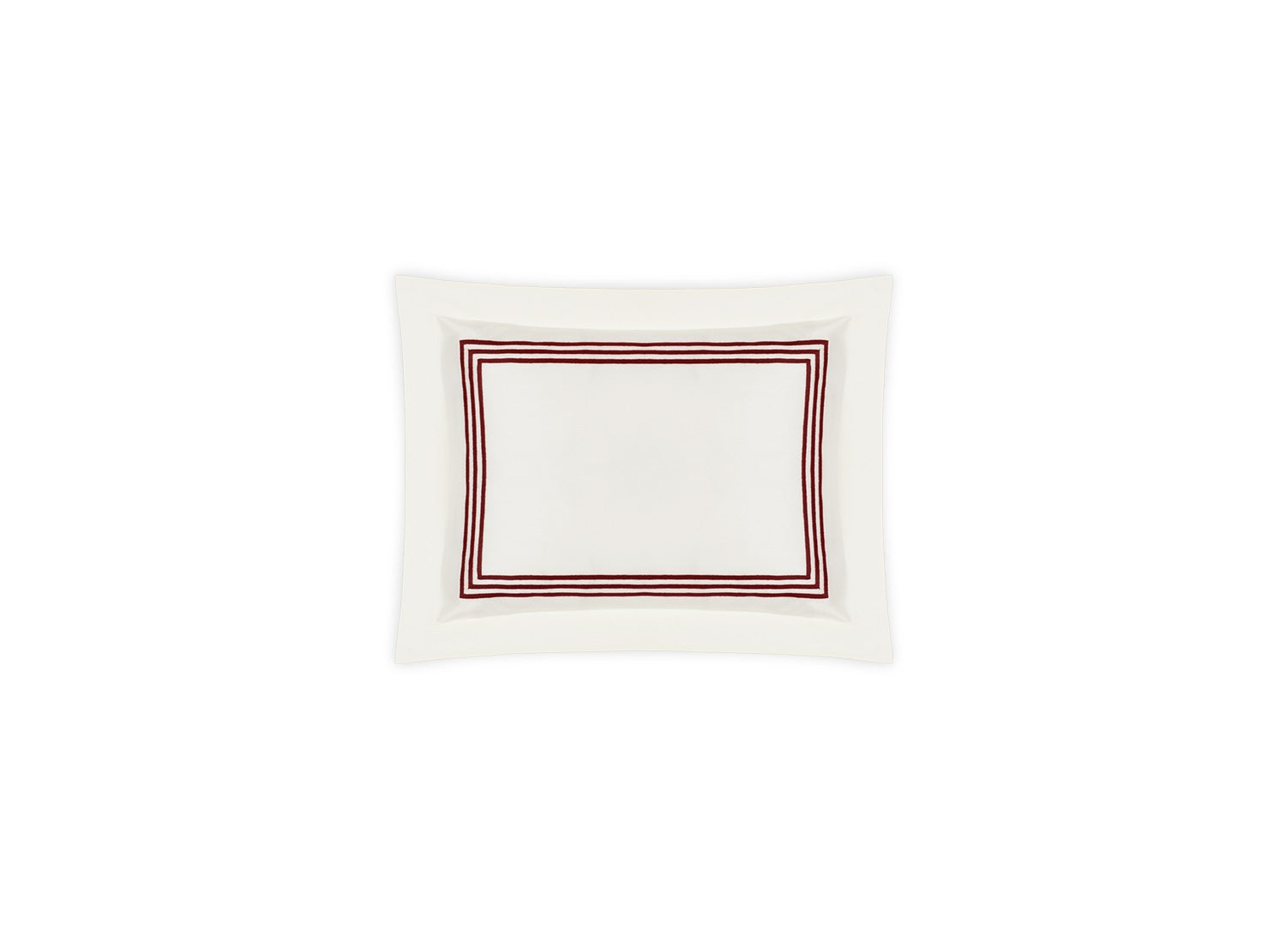 Matouk Bel Tempo Nocturne Bedding Boudoir Sham Ivory Red Fine Linens