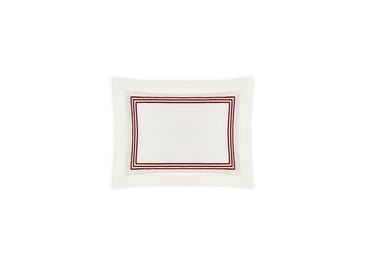 Matouk Bel Tempo Nocturne Bedding Boudoir Sham Ivory Red Fine Linens