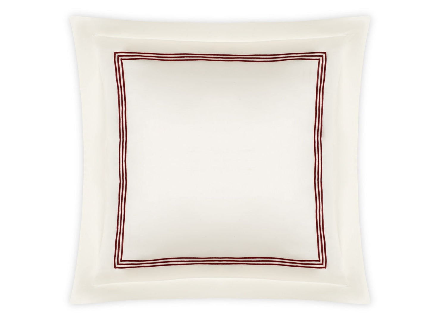 Matouk Bel Tempo Nocturne Bedding Euro Sham Ivory Red Fine Linens