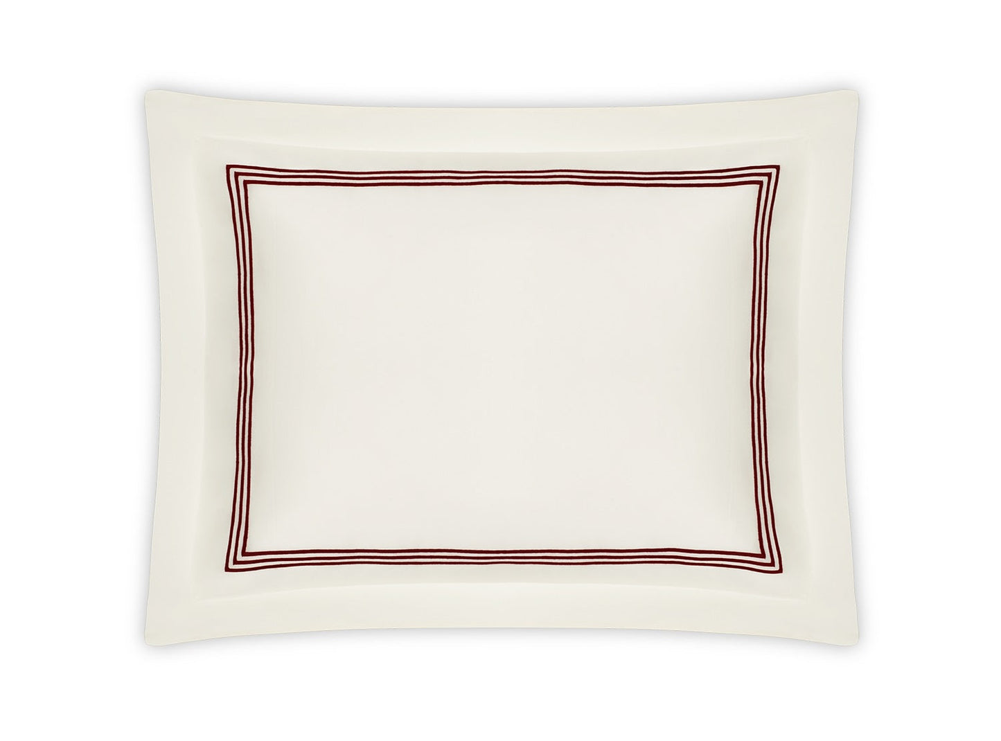 Matouk Bel Tempo Nocturne Bedding Sham Ivory Red Fine Linens