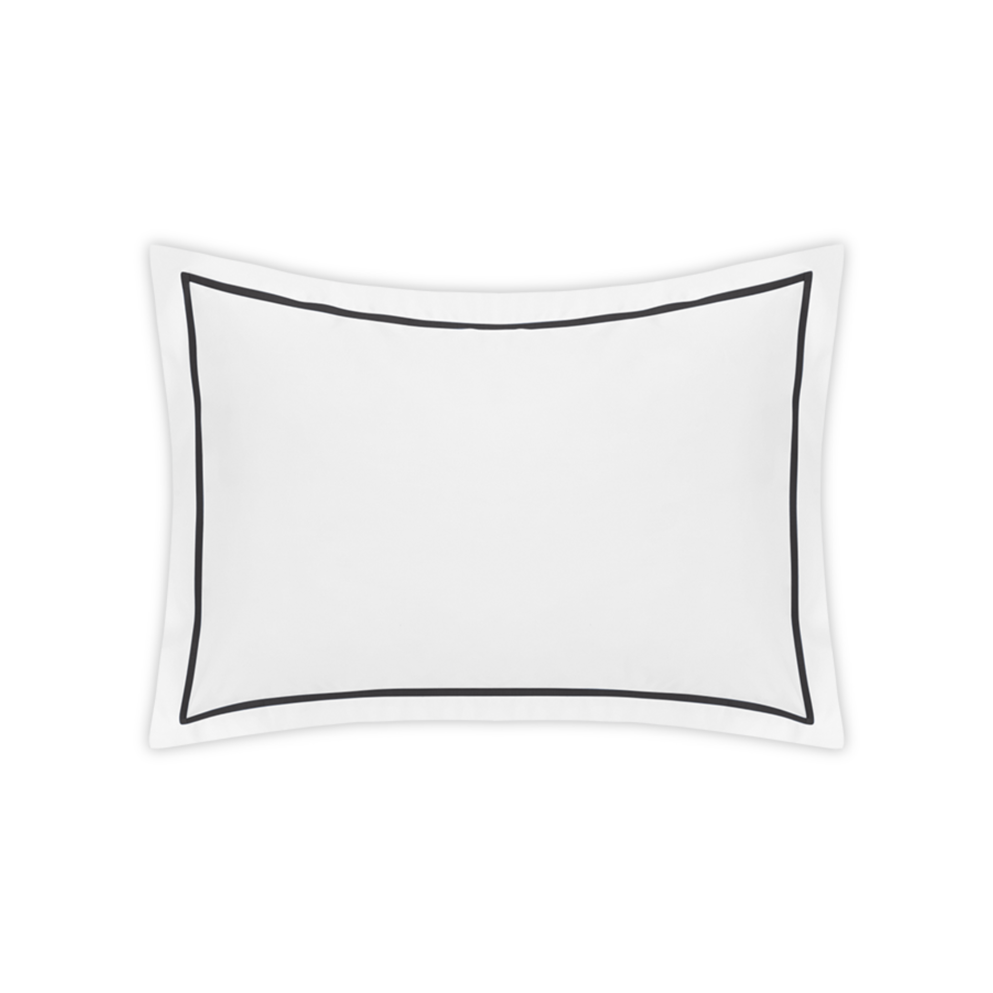 Matouk Bergamo Satin Stitch Bedding Boudoir Sham Black