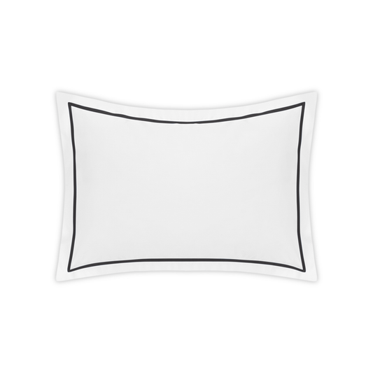 Matouk Bergamo Satin Stitch Bedding Boudoir Sham Black