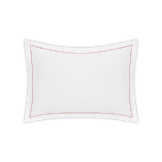 Matouk Bergamo Satin Stitch Bedding Boudoir Sham Blush