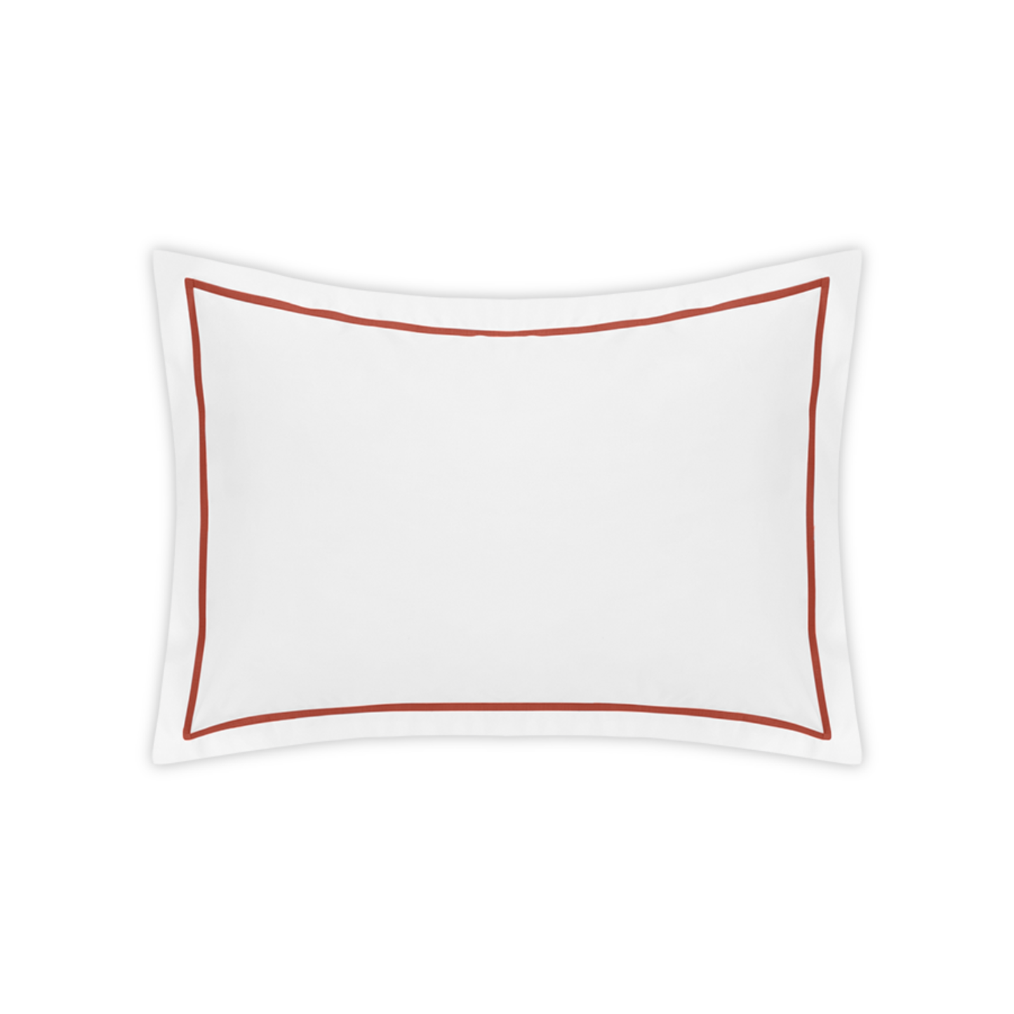 Matouk Bergamo Satin Stitch Bedding Boudoir Sham Deep Coral