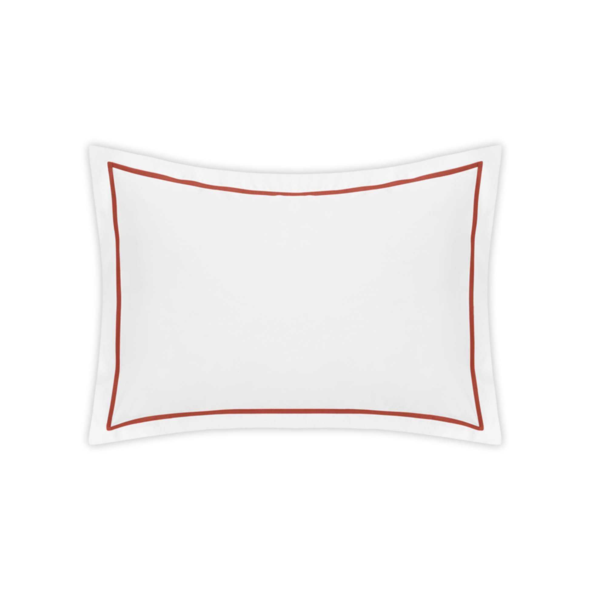 Matouk Bergamo Satin Stitch Bedding Boudoir Sham Deep Coral