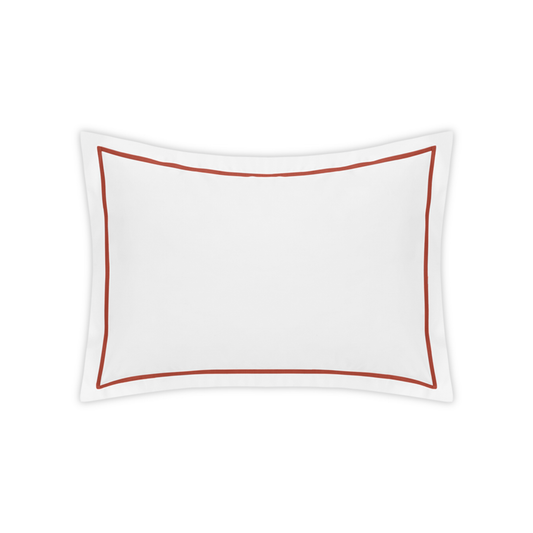 Matouk Bergamo Satin Stitch Bedding Boudoir Sham Deep Coral