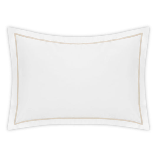 Matouk Bergamo Satin Stitch Bedding Boudoir Sham Truffle Fine Linens