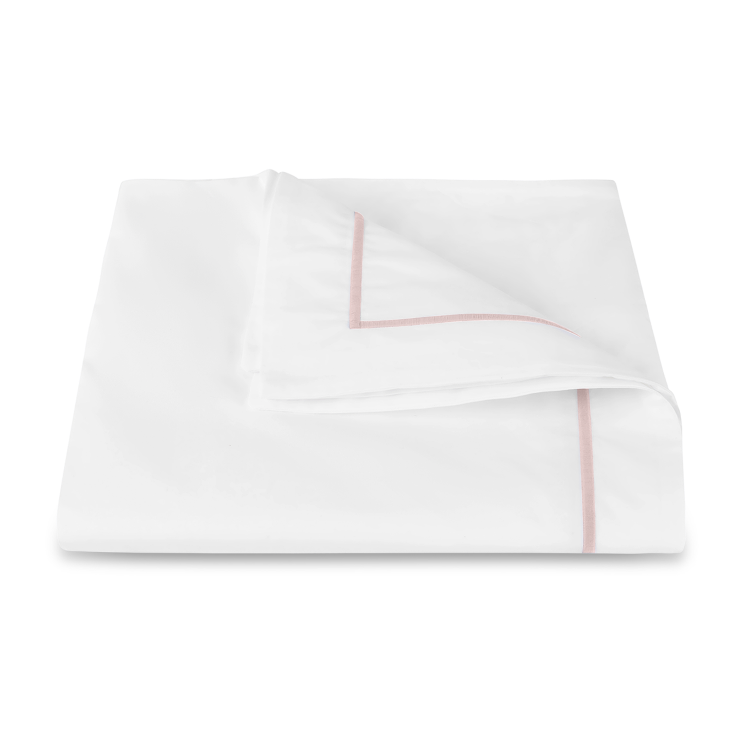 Matouk Bergamo Satin Stitch Bedding Duvet Cover Blush