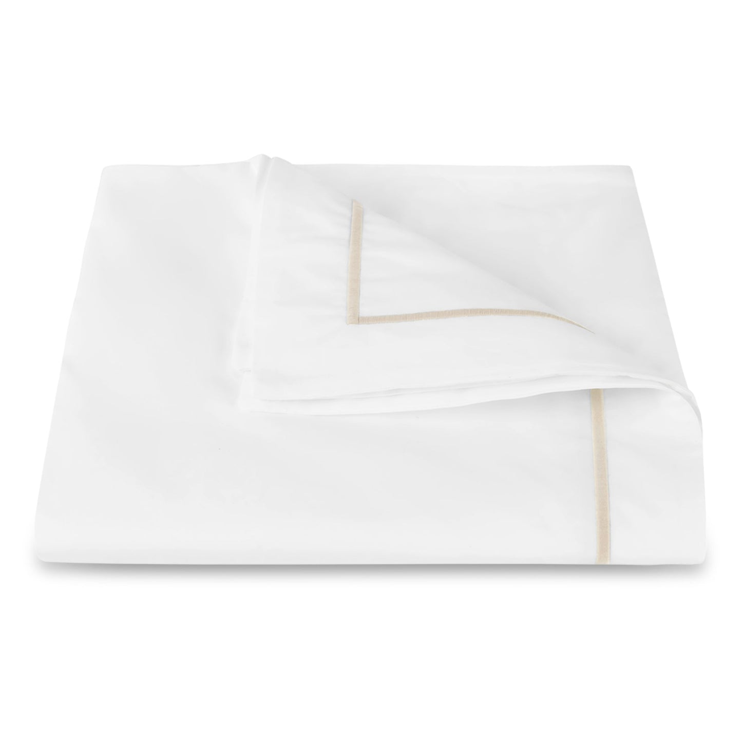 Matouk Bergamo Satin Stitch Bedding Duvet Cover Truffle Fine Linens