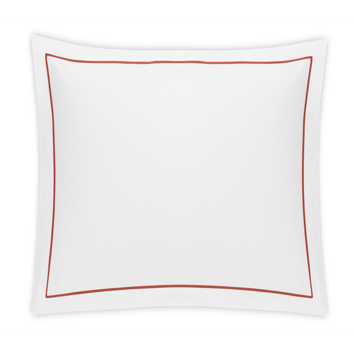 Matouk Bergamo Satin Stitch Bedding Euro Sham Deep Coral