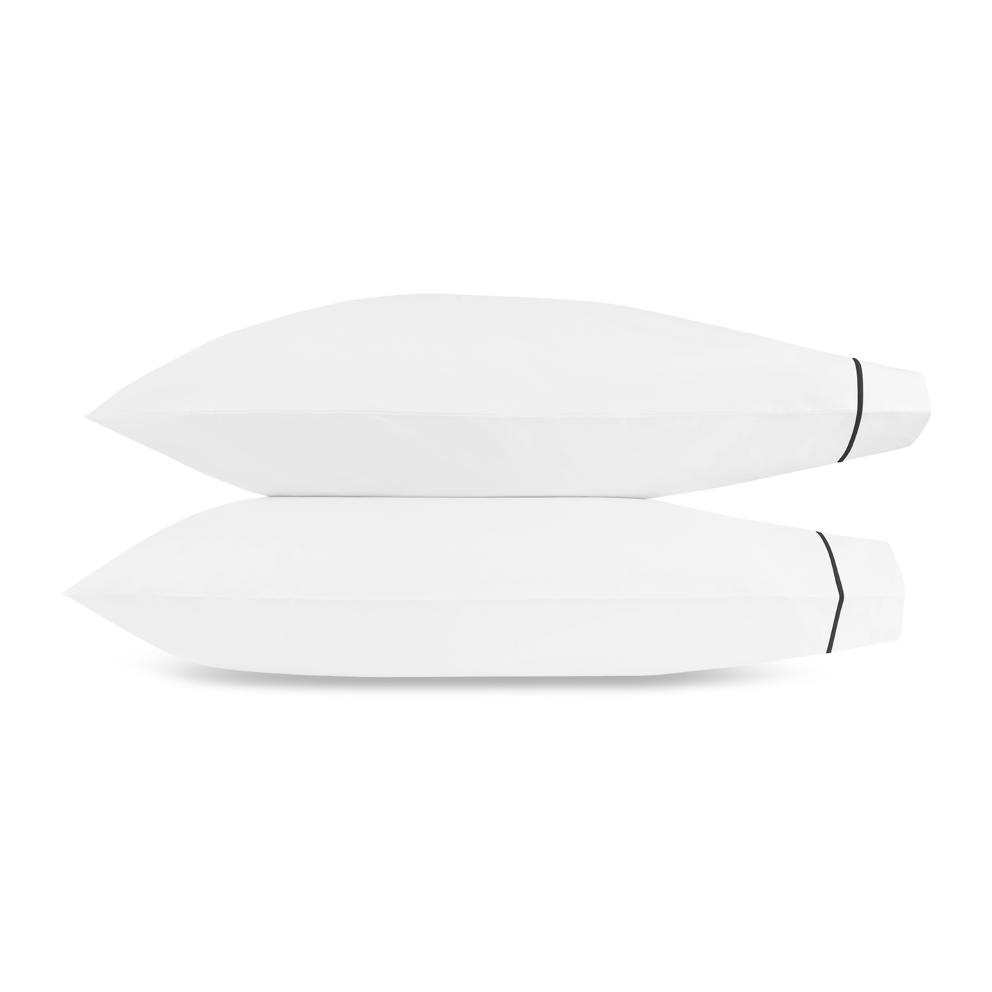 Matouk Bergamo Satin Stitch Bedding Pillowcases Black