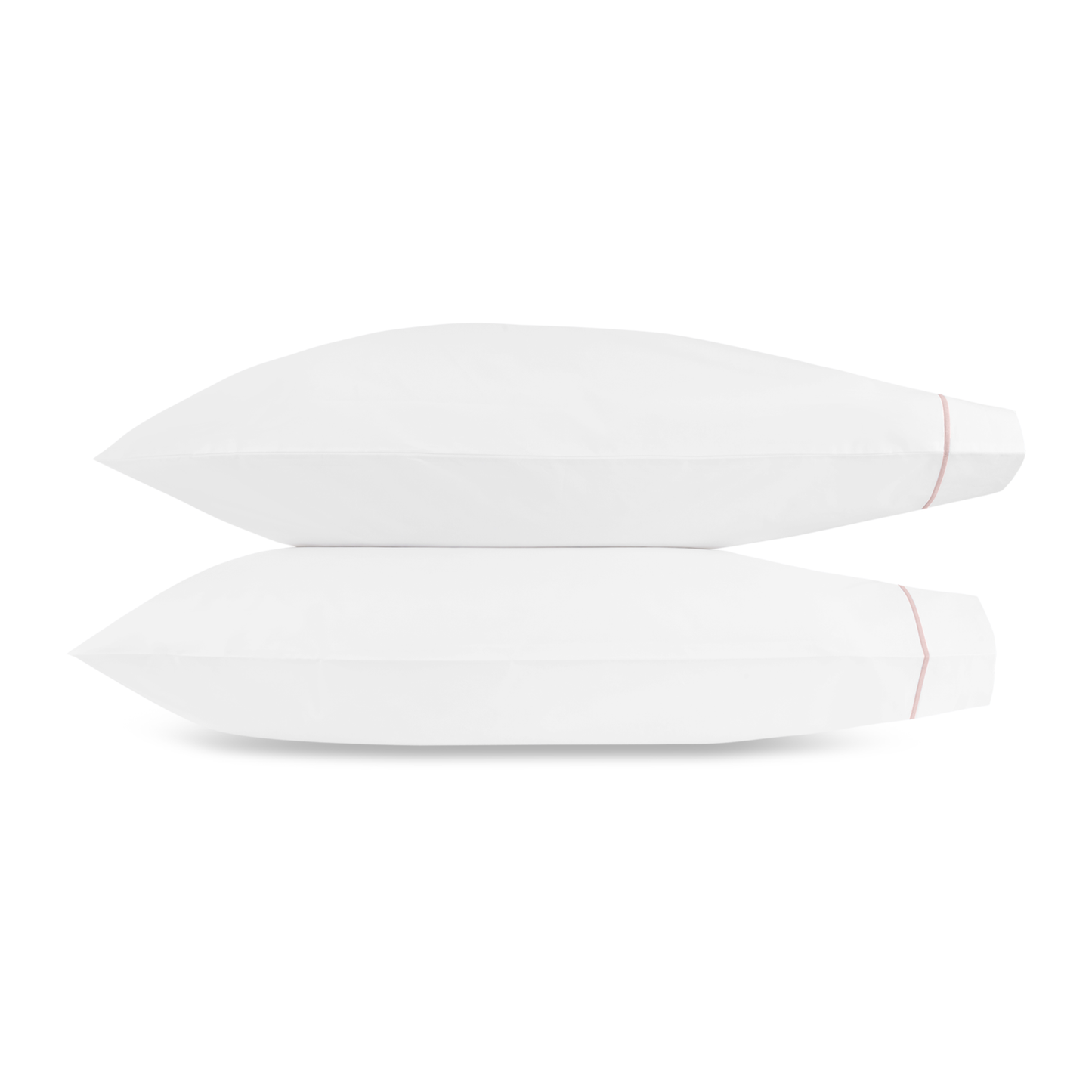 Matouk Bergamo Satin Stitch Bedding Pillowcases Blush