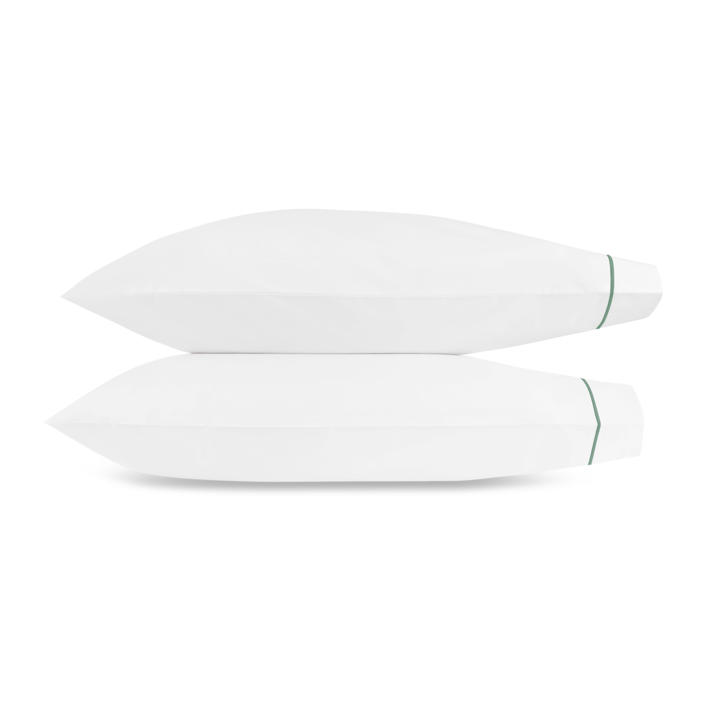 Matouk Bergamo Satin Stitch Bedding Pillowcases Celadon