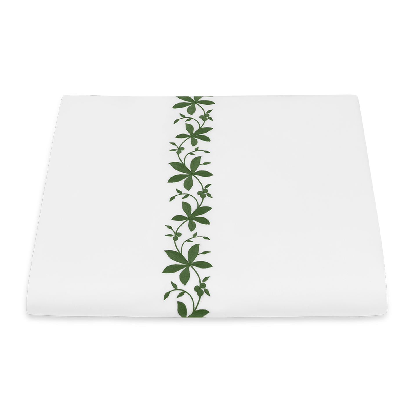 Folded Duvet Cover of Matouk Callista Bedding in Clover Color