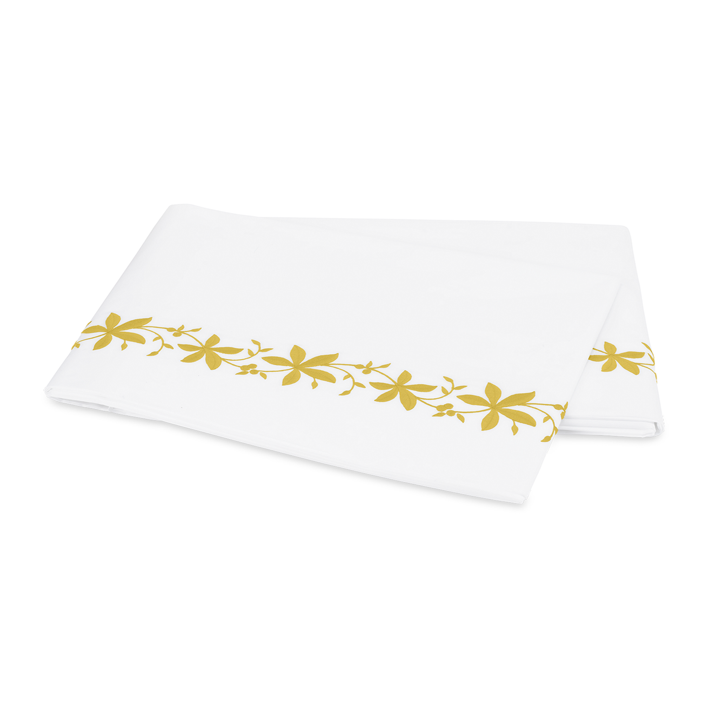Flat Sheet of Matouk Callista Bedding in Lemon Color