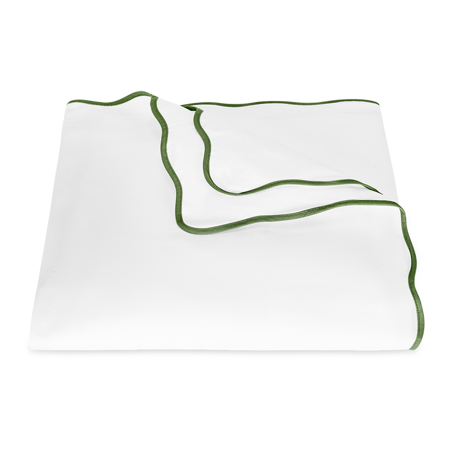 Duvet Cover of Matouk Camilla Pique Bedding in Color Palm