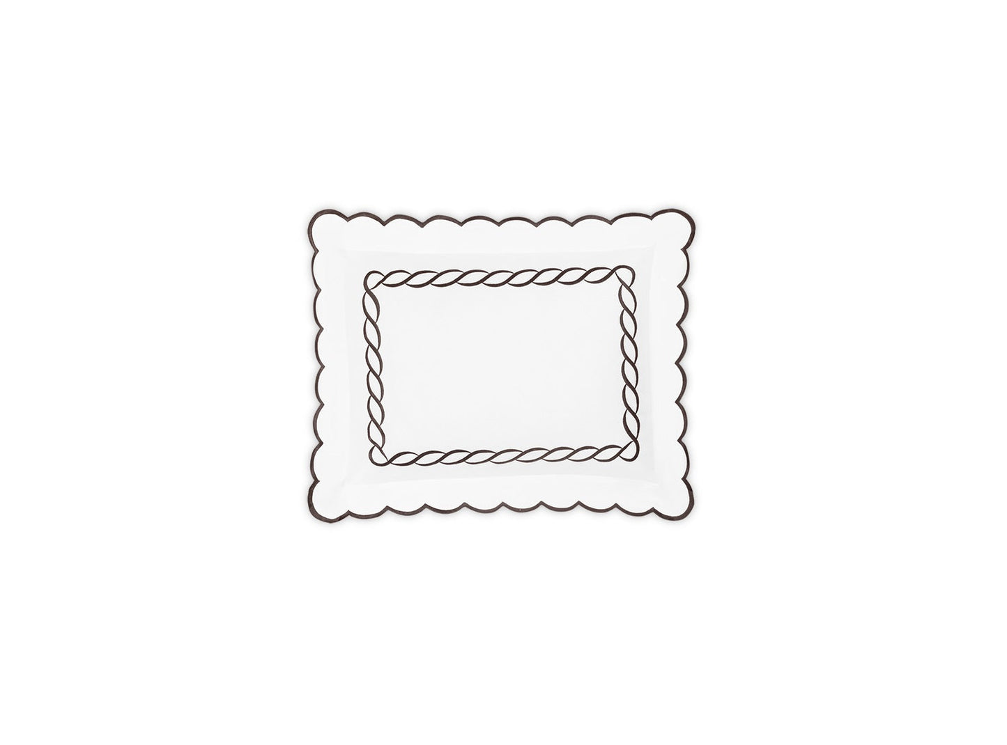 Matouk Classic Chain Scallop Boudoir Sham Mocha Fine Linens