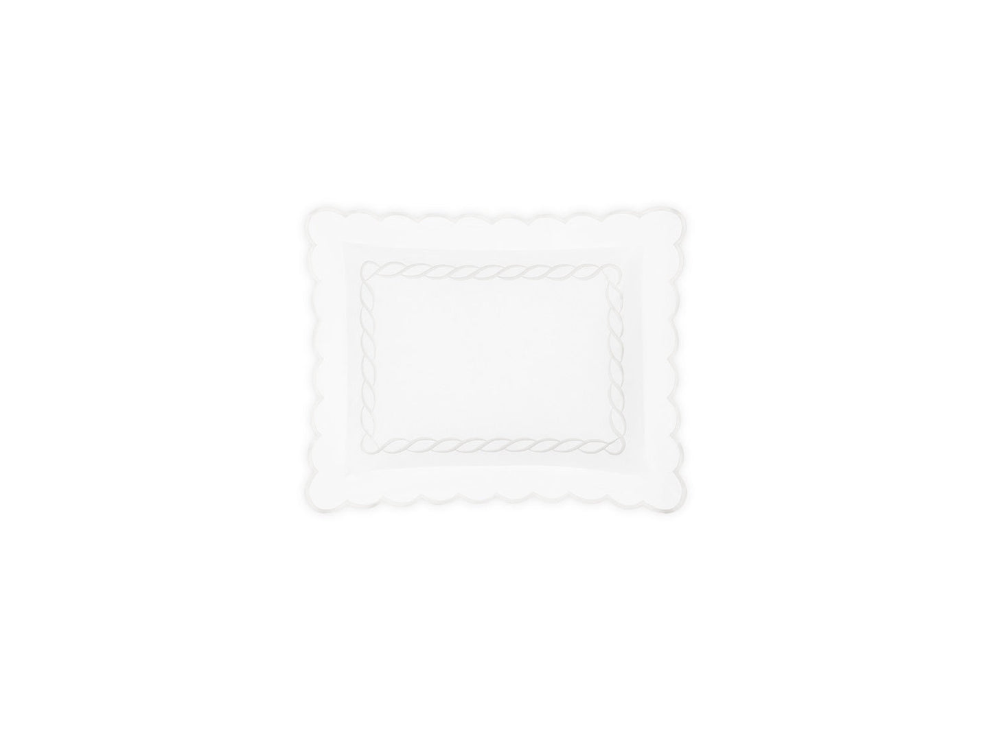 Matouk Classic Chain Scallop Boudoir Sham White Fine Linens