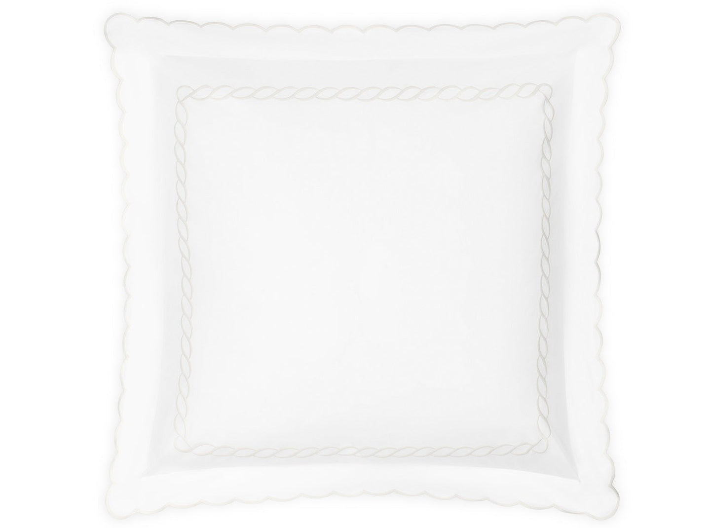 Matouk Classic Chain Scallop Euro Sham White Fine Linens