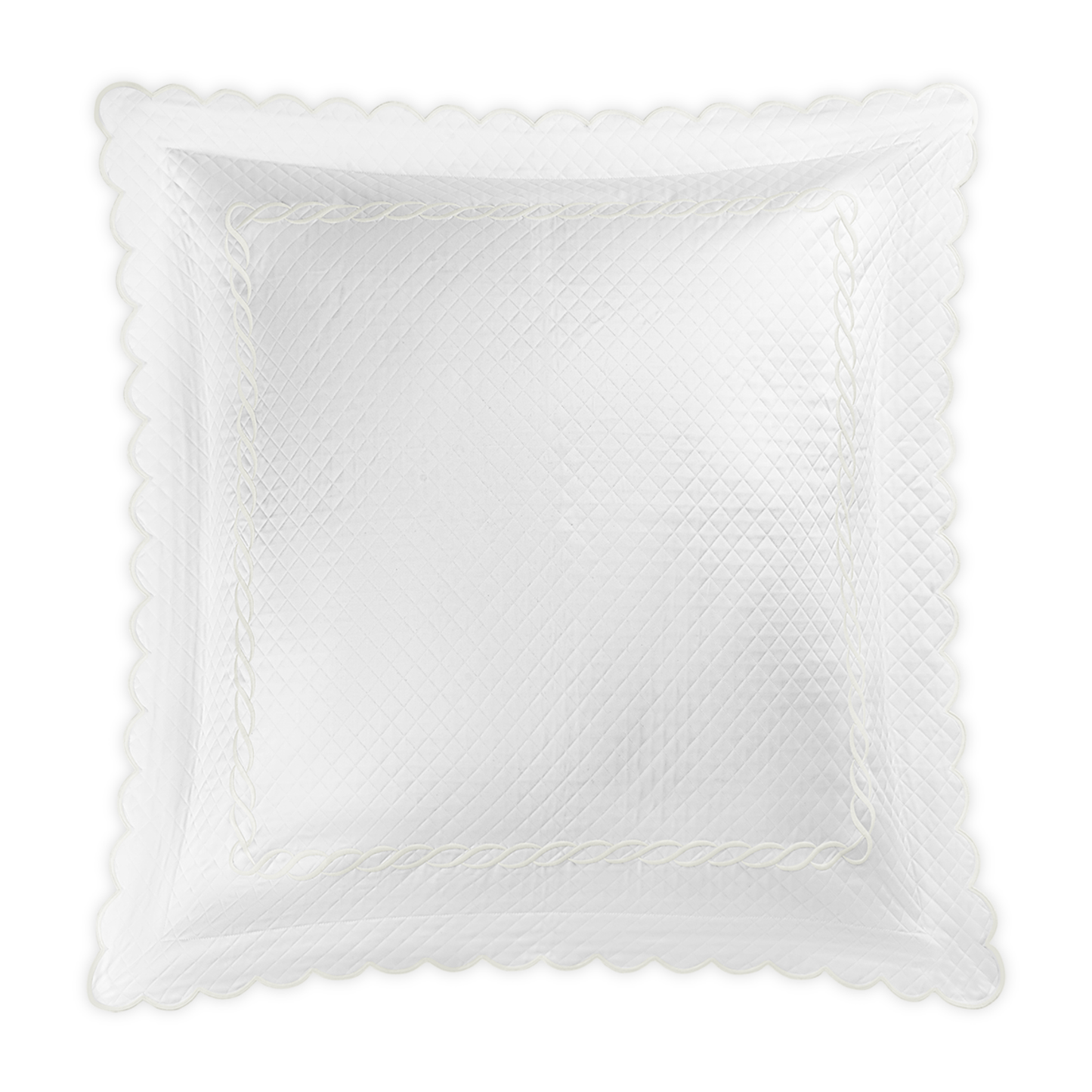 Silo of Matouk Classic Chain Scallop Matelassé Bedding Euro Sham in White