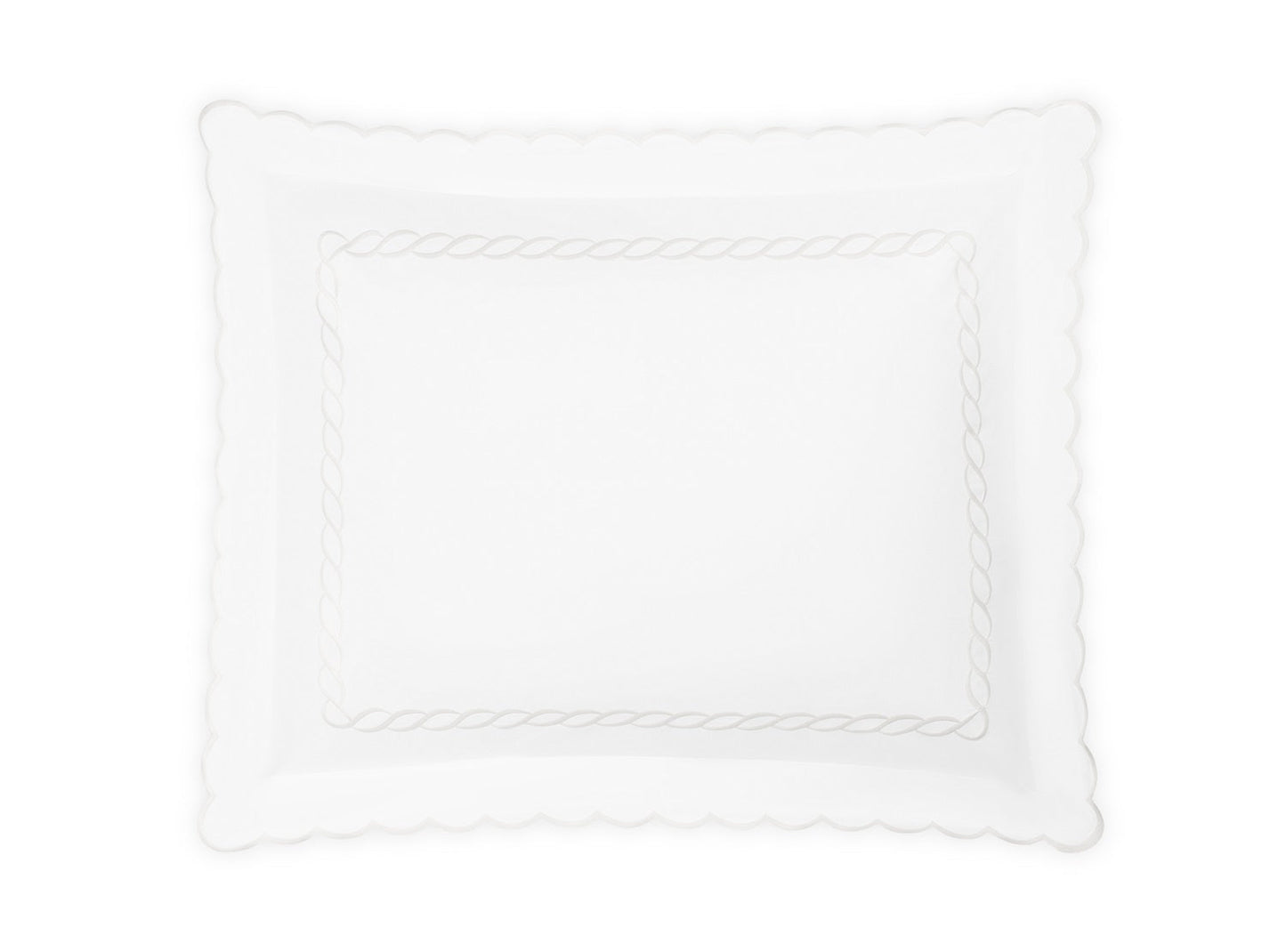 Matouk Classic Chain Scallop Sham White Fine Linens