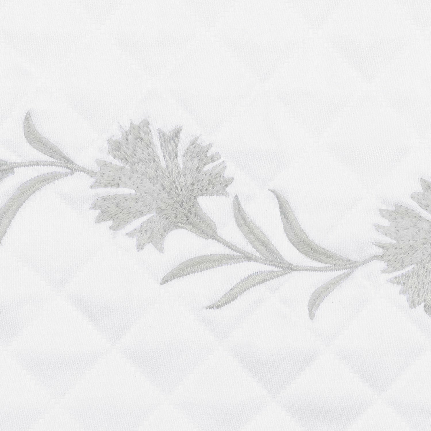 Matouk Daphne Matelasse Bedding Swatch Silver Fine Linens