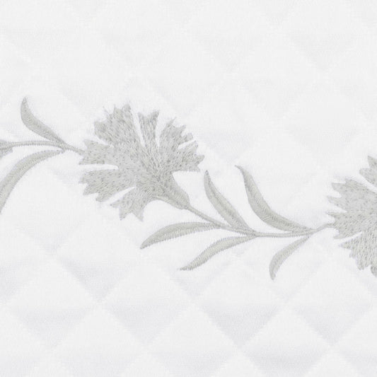 Matouk Daphne Matelasse Bedding Swatch Silver Fine Linens