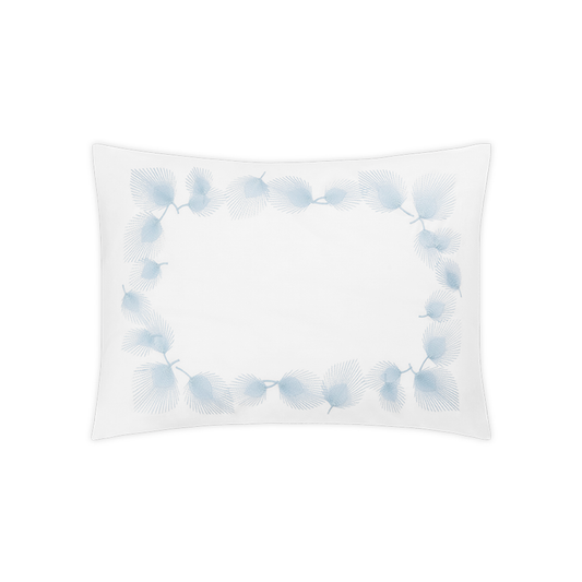 Boudoir Sham of Matouk Feather Bedding in Blue Color