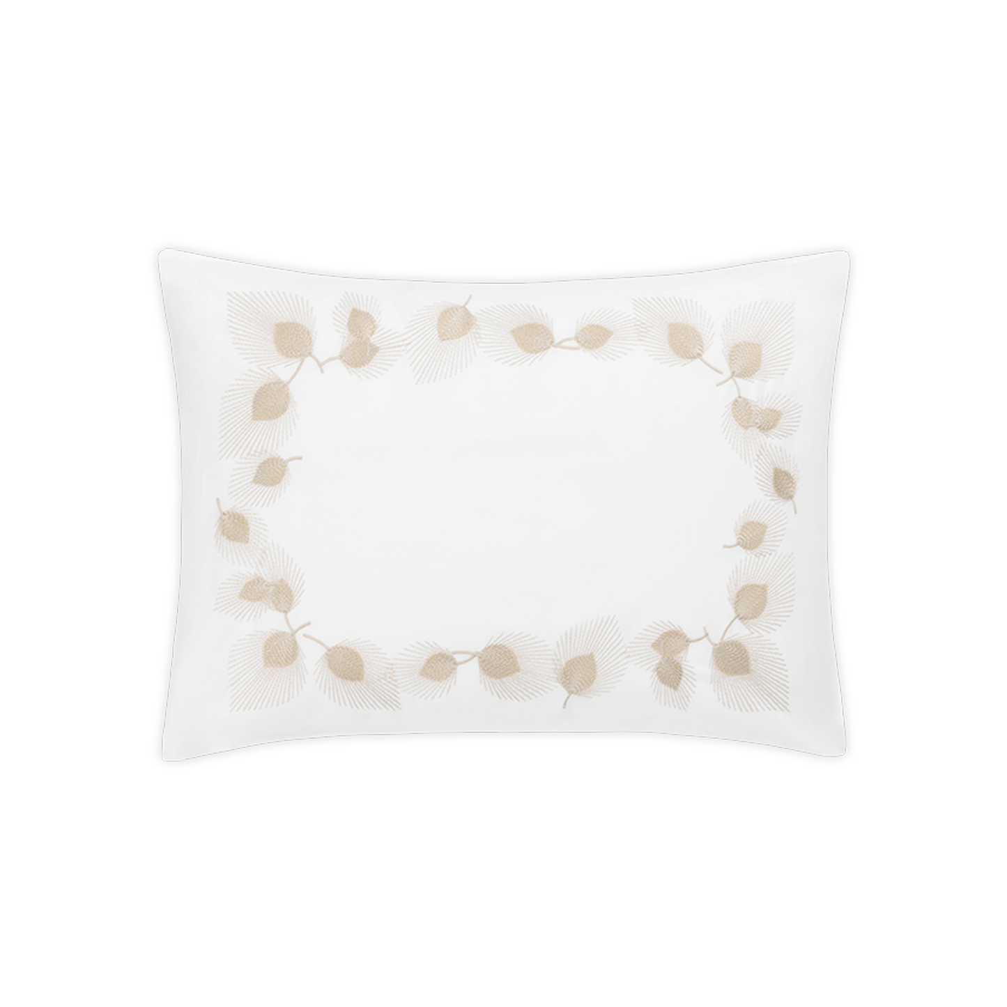 Boudoir Sham of Matouk Feather Bedding in Champagne Color